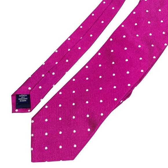 Paul Fredrick 100% Silk Handmade Pink Polka Dot Tie professional event colorful - Picture 1 of 5